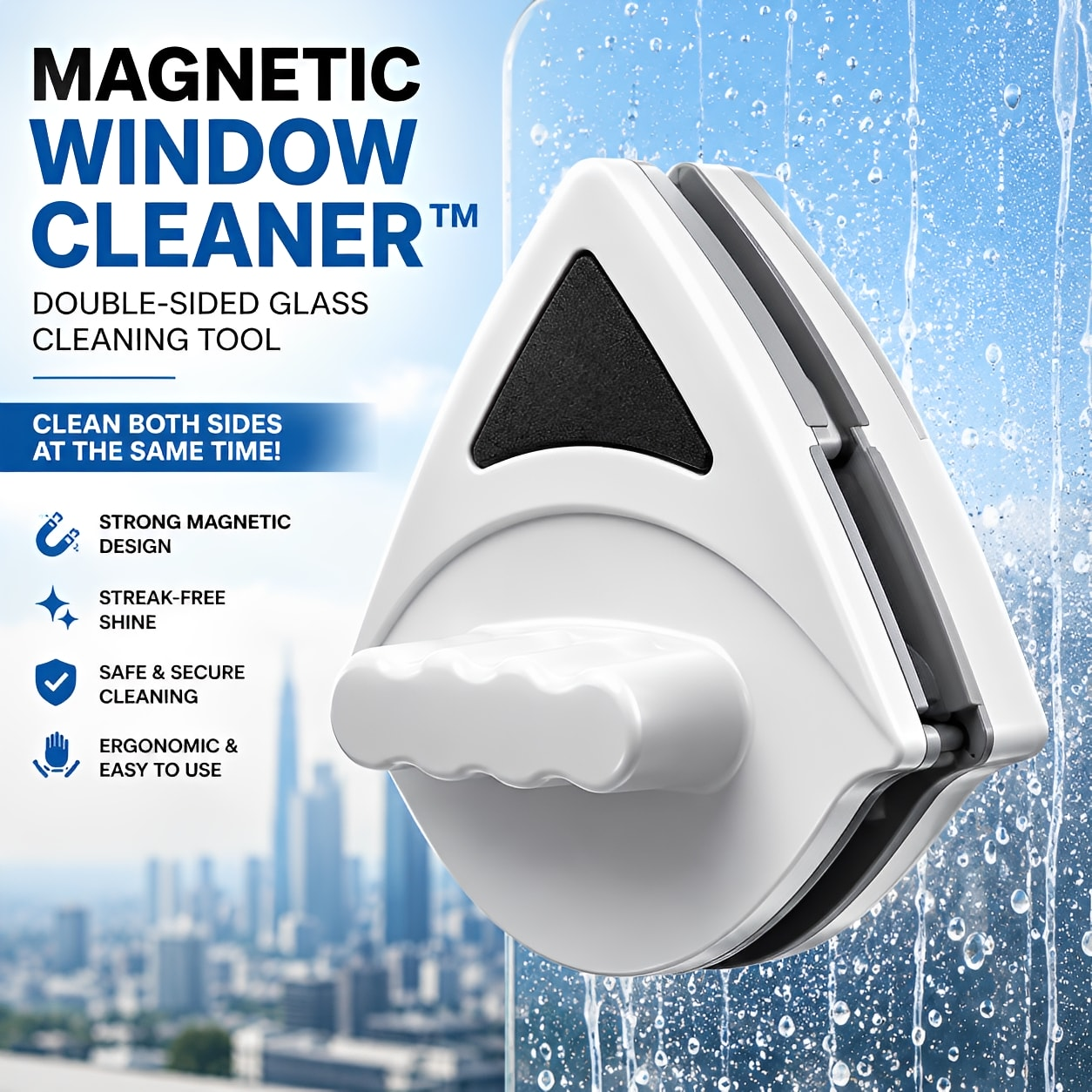 Magnetic Window Cleaner™ | Double-Sided Glass Cleaning Tool for Sparkling Windows