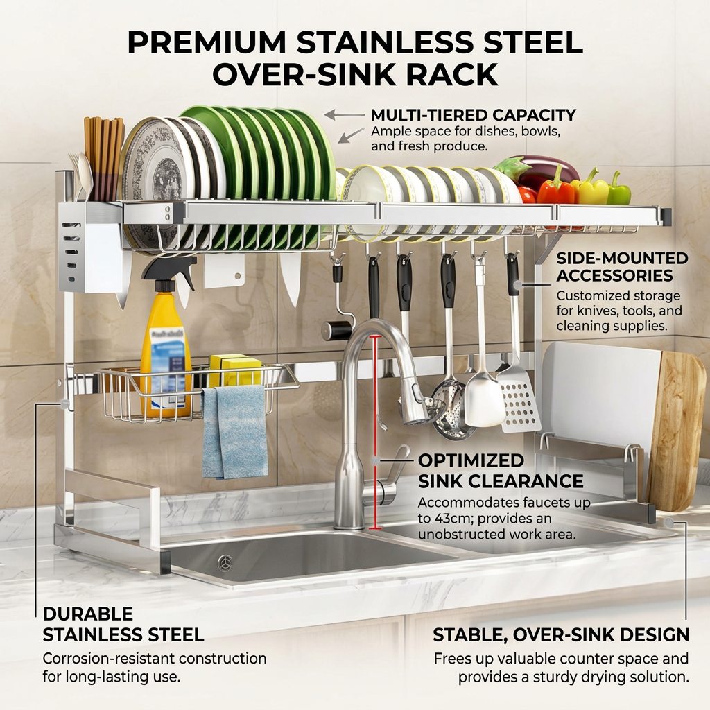 Kitchen Sink Shelf Organizer™ | 2-Tier Cabinet Storage Rack