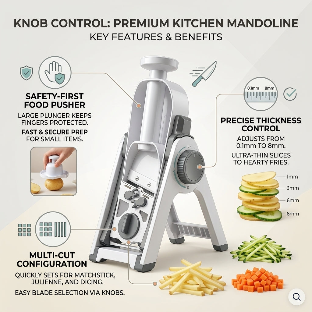 Adjustable Vegetable Chopper & Food Slicer with Container