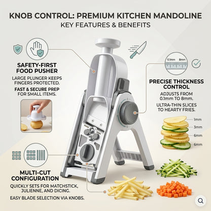 Adjustable Vegetable Chopper & Food Slicer with Container
