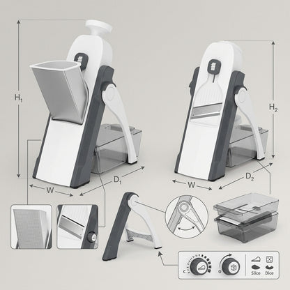 Adjustable Vegetable Chopper & Food Slicer with Container