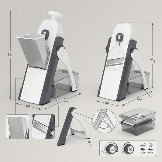 Adjustable Vegetable Chopper & Food Slicer with Container