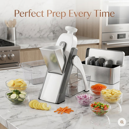 Adjustable Vegetable Chopper & Food Slicer with Container