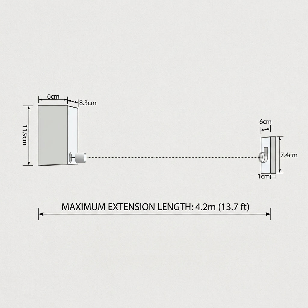 5-Line Retractable Clothesline – Wall-Mounted Drying Rack