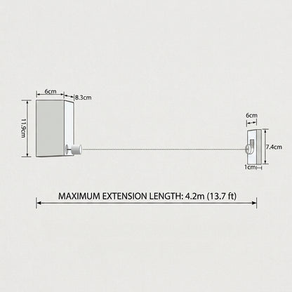 5-Line Retractable Clothesline – Wall-Mounted Drying Rack