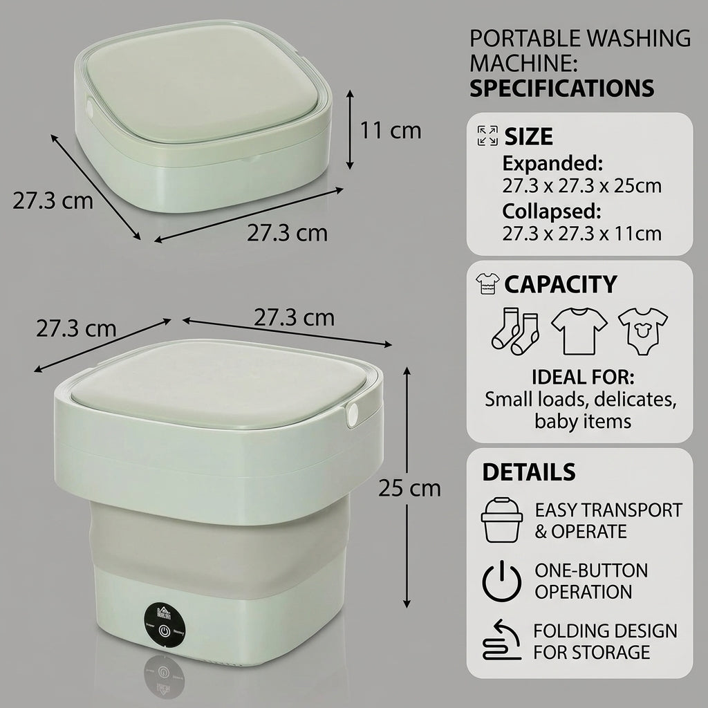 Foldable Mini Laundry Machine™ | Portable Compact Washing Machine