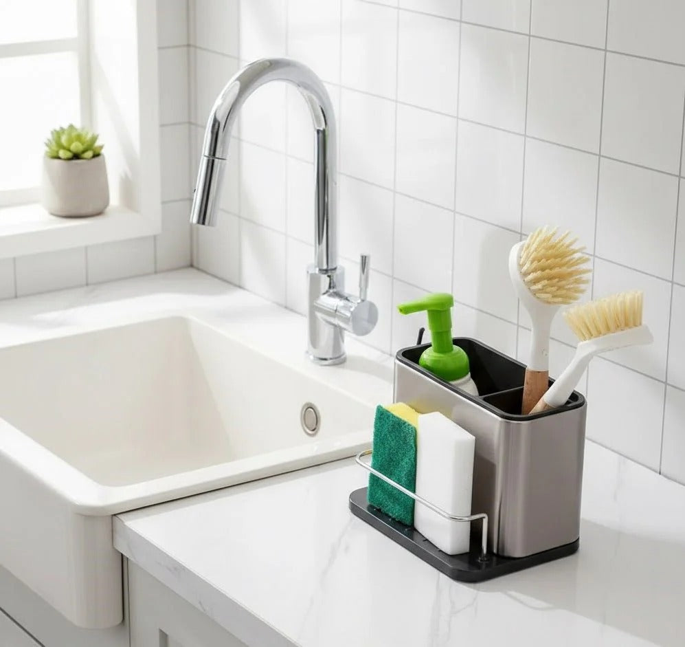 Stainless Steel Sink Storage Rack (Kitchen & Bathroom Organizer)