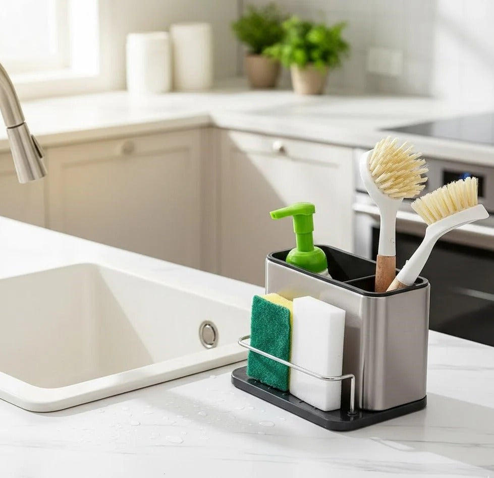 Stainless Steel Sink Storage Rack (Kitchen & Bathroom Organizer)