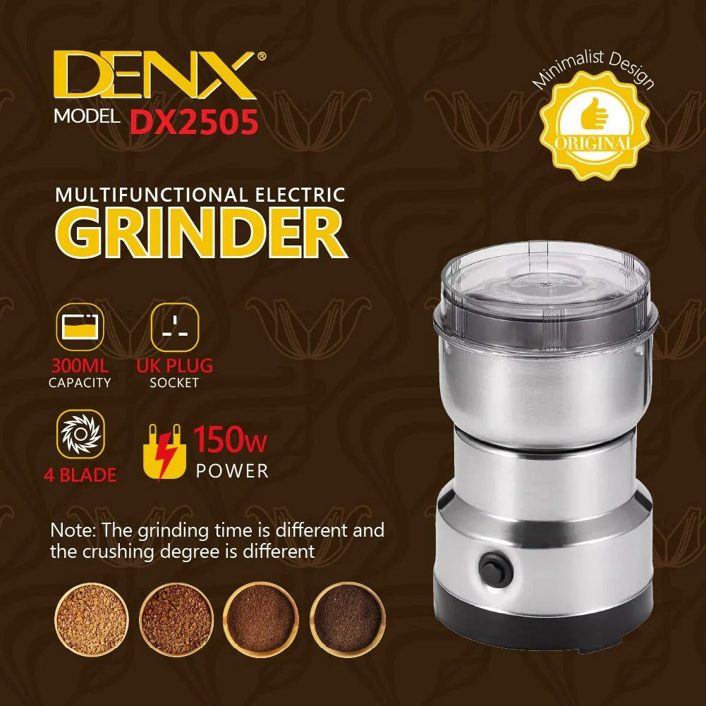 Electric Spice Grinder | Stainless Steel Coffee, Herb & Dry Spice Grinder | One-Touch Kitchen Grinder