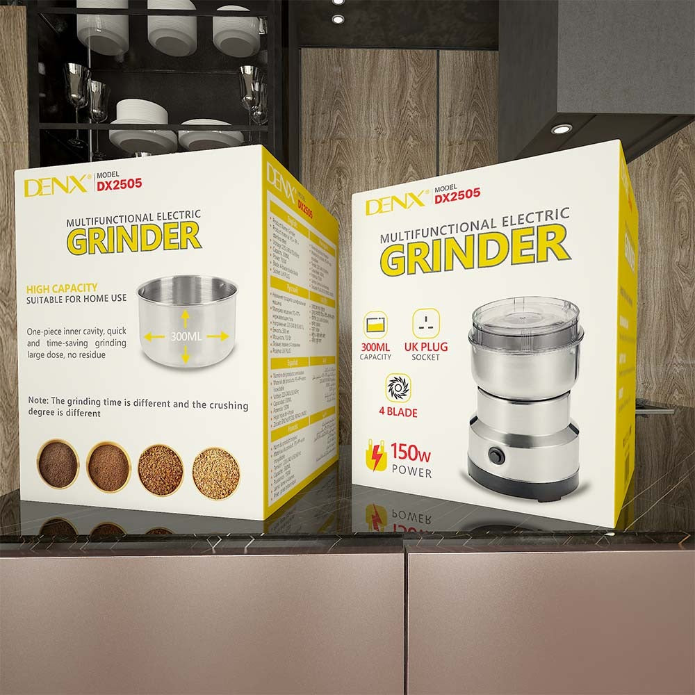 Electric Spice Grinder | Stainless Steel Coffee, Herb & Dry Spice Grinder | One-Touch Kitchen Grinder