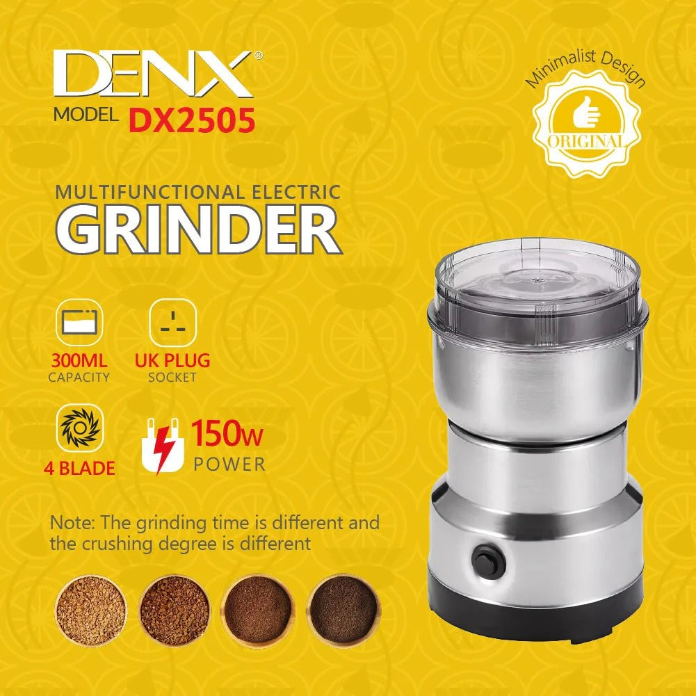 Electric Spice Grinder | Stainless Steel Coffee, Herb & Dry Spice Grinder | One-Touch Kitchen Grinder