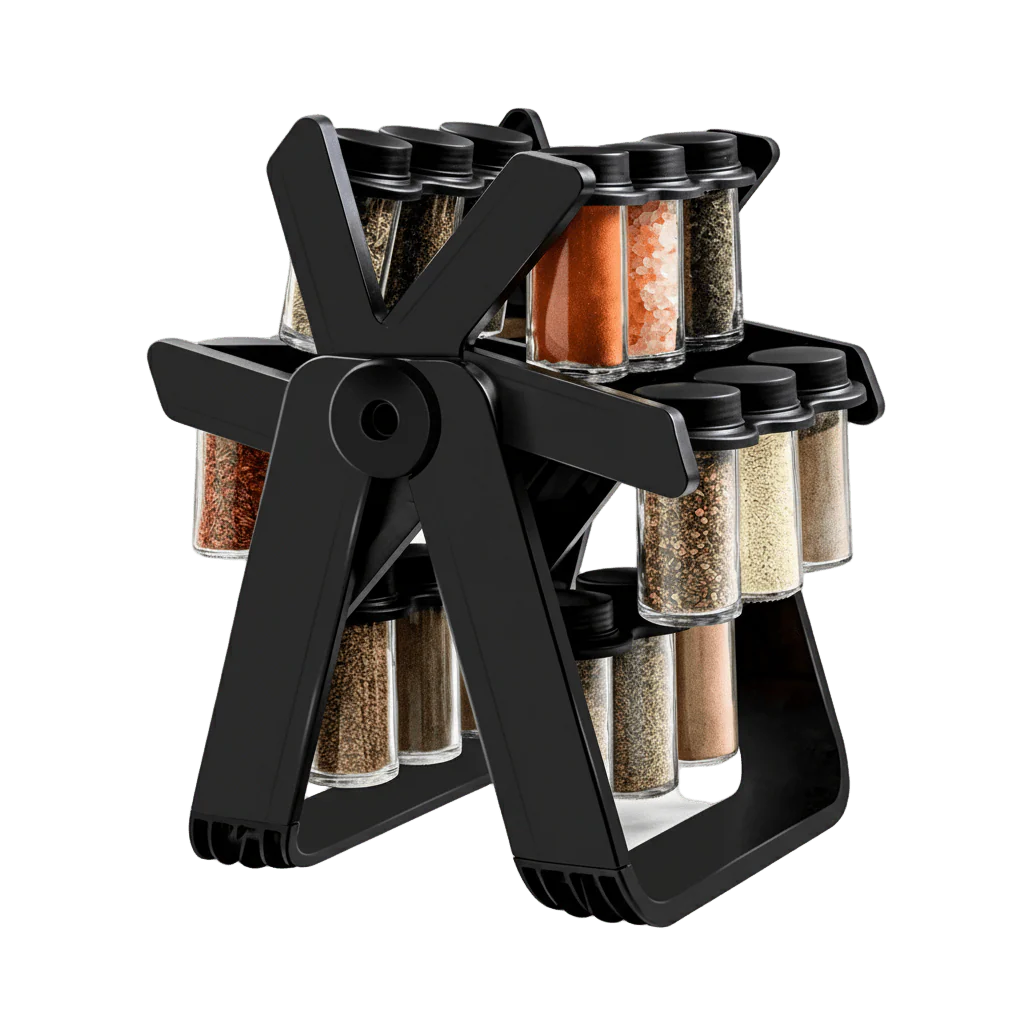 18 Jar Rotating Spice Rack | 360° Kitchen Spice Organizer