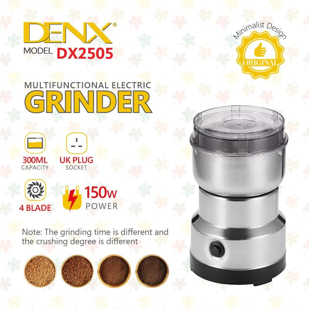 Electric Spice Grinder | Stainless Steel Coffee, Herb & Dry Spice Grinder | One-Touch Kitchen Grinder