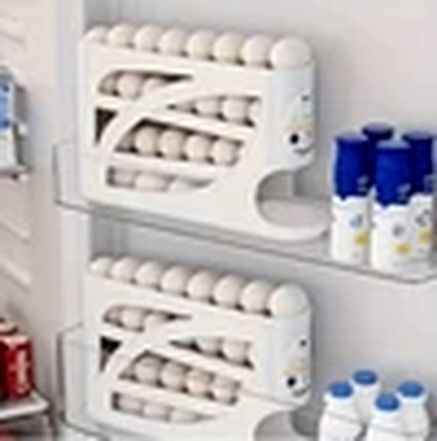 Rolling Egg Dispenser Rack Fridge Storage Egg Organizer