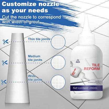 Adjustable precision nozzle widths for Tile Reform grout sealer